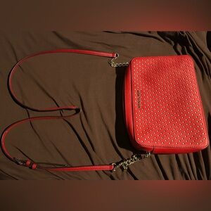 MICHAEL Michael Kors Red Crossbody Bag with Gold Accents